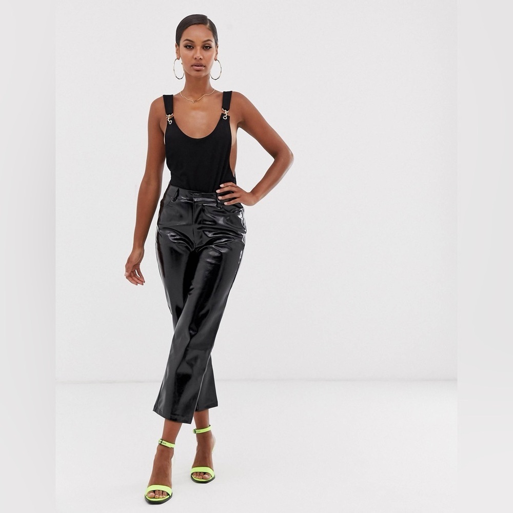 Lioness Marry the night vinyl pants in black